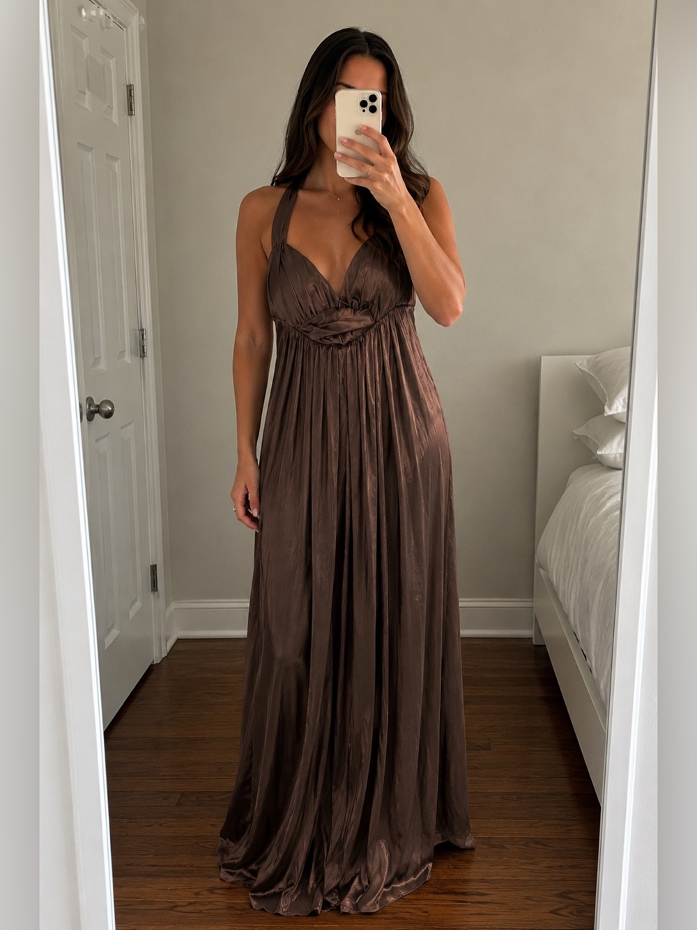 Elegant Brown Evening Dress